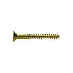 10 x 1 1/4 SLOTTED FLAT WOOD SCREW BRAS