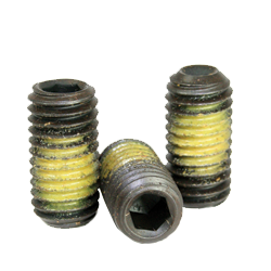 5-40 x 5/16 Alloy Steel Chemical Black Oxide Socket Set Screw, Cup Point with Nylon Patch