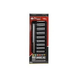 SOCKET SET, STANDARD, DEEP 12 PC, 3
