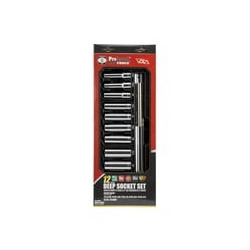 SOCKET SET, STANDARD, DEEP 12 PC, 3