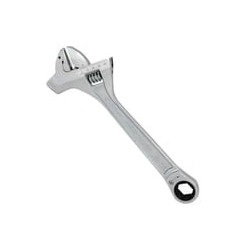 12" Mining Adj Wrench w/ Hammer, Chrome