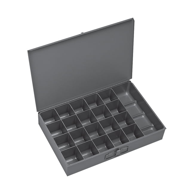 Large Steel Compartment Box, 21 Opening - Gray; Cold Rolled Steel