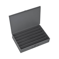 701683 Large Steel Compartment Box, 6 Opening - Gray; Cold Rolled Steel