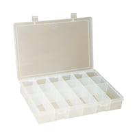 Large, Plastic Compartment Box, 18 Opening - Clear; Polypropylene