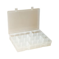 Large, Plastic Compartment Box, Adjustable - Clear; Polypropylelne