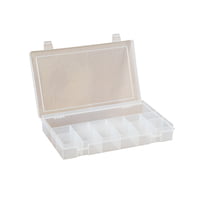 Small, Plastic Compartment Box, 13 Opening - Clear; Polypropylene