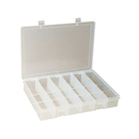 Small, Plastic Compartment Box, 6 Opening - Clear; Polypropylene