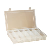 Small, Plastic Compartment Box, 12 Offset Opening - Clear; Polypropylene