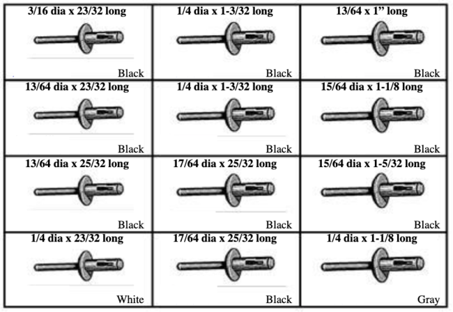 NYLON BLIND RIVETS