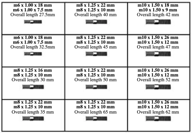 185042 METRIC STUDS