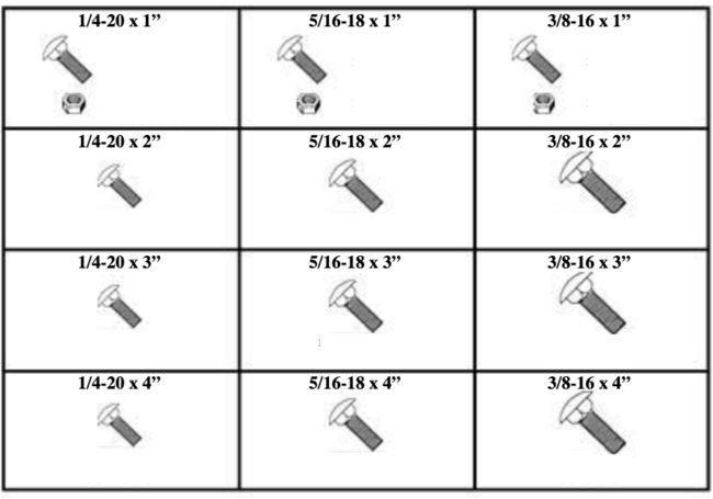 185106 CARRIAGE BOLTS WITH NUTS