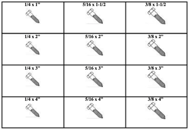 185107 HEX HEAD LAG BOLTS