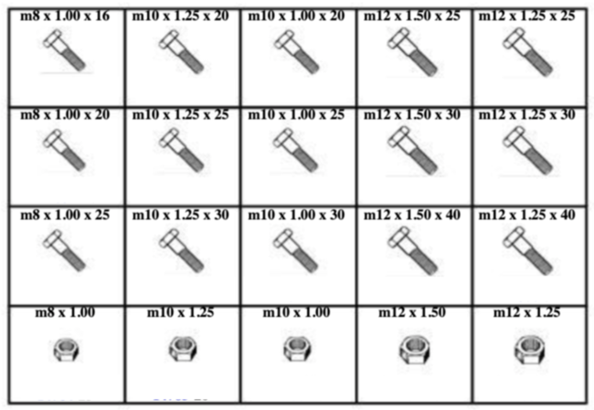 METRIC HEX HEAD CAP SCREWS W/ NUTS