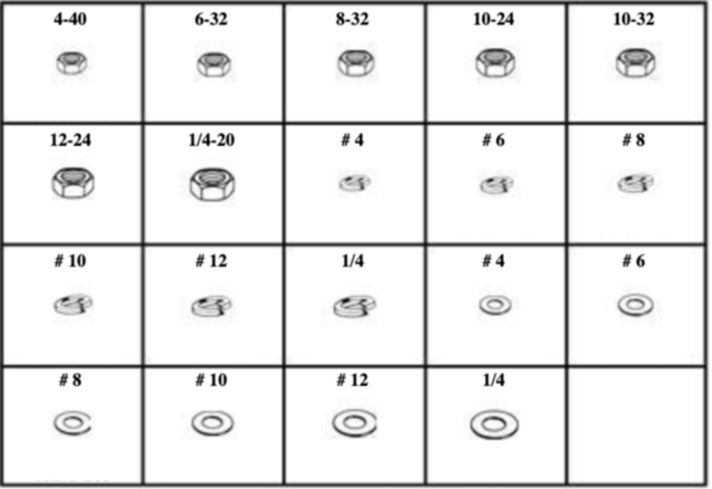 MACHINE SCREW NUTS, FLAT & LOCK WASHERS