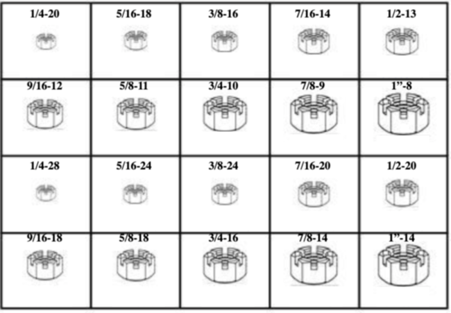 FINSIHED SLOTTED HEX NUTS