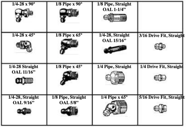 184968 GREASE FITTINGS