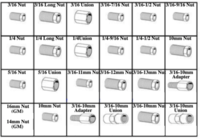 184998 BRAKE LINE NUTS & ADAPTERS