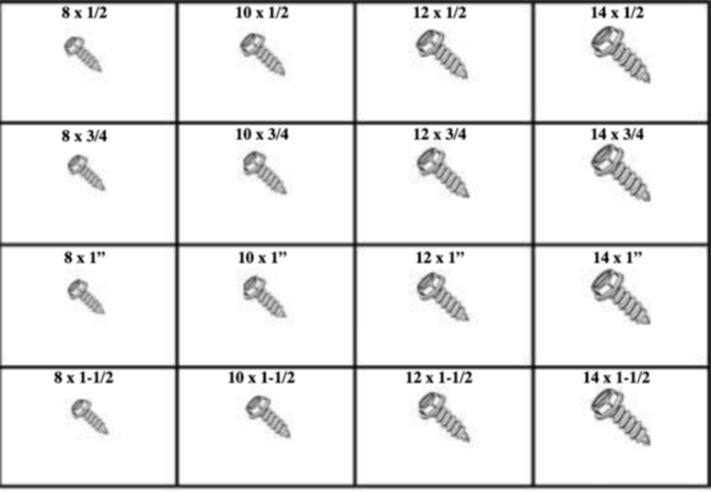 184805 SLOTTED HEX WASHER HEAD SHEET METAL SCREWS