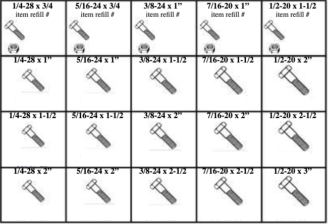 HEX HEAD CAP SCREWS W/NUTS - GRADE 5