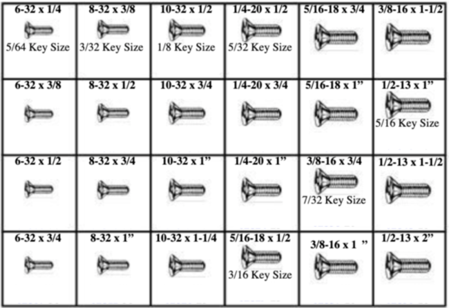 184833 SOCKET FLAT HEAD CAP SCREWS