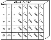 GRADE 5 HEX HEAD CAP SCREWS - USS COARSE 40 HOLE BIN