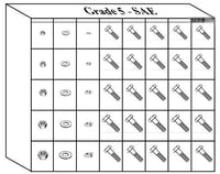 GRADE 5 HEX HEAD CAP SCREWS - SAE 40 HOLE BIN, 515 PIECES