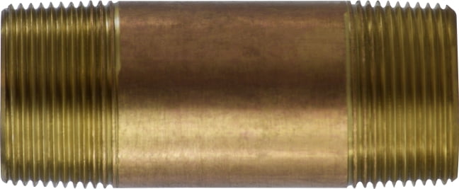 1-1/4 X CLOSE RED BRASS NIPPLE