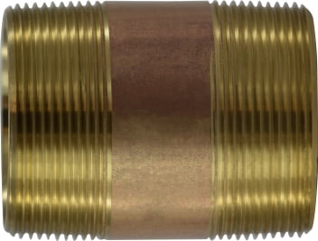 2 X 2-1/2 RED BRASS NIPPLE