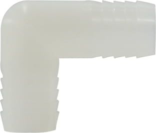 2 WHITE NYLON HB UNION ELBOW