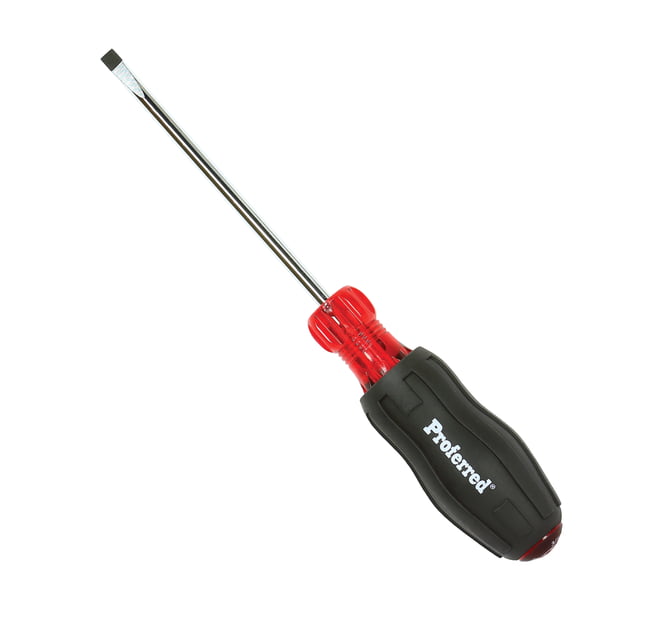 PROFERRED ACETATE CUSHION GRIP SCREWDRIVER - 3/16" (Slotted)x4" Black TPV Handle