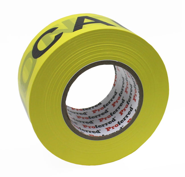 2.8IN X 1000FT, 0.035MM (1.3MIL) CAUTION TAPE, Qty. 16