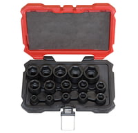 PROFERRED 1/2" DRIVE IMPACT METRIC SOCKET SET - 16 PIECE 6 POINT IMPACT Metric