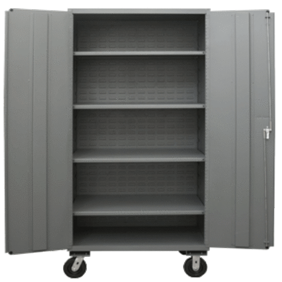 Heavy Duty Mobile Storage Cabinet, 3502M-BLP-4S-95, Durham Mfg