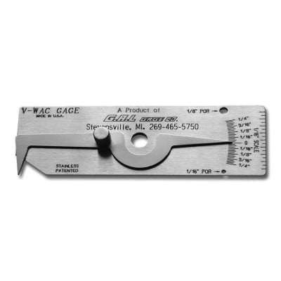 Gage V-WAC Single Weld Gauge, Inch/Metric, Stainless Steel