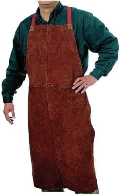 Leather Bib Apron, 24 in x 42 in, Lava Brown