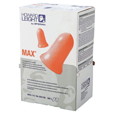 Max Disposable Earplugs, Foam, Coral, Uncorded, Dispenser Box - 500 Pairs