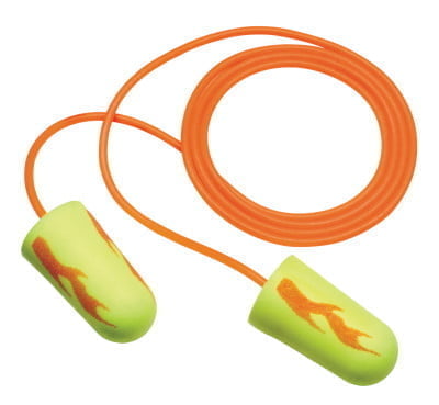 E-A-Rsoft Yellow Neon Blasts Foam Earplugs, Polyurethane, Yellow, Corded - 200 Pairs