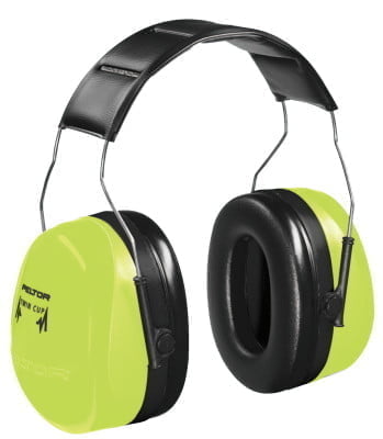 Optime 105 Earmuffs, 30 dB NRR, Hi-Viz Green, Over the Head