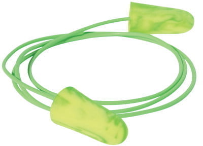 Goin' Green Foam Earplugs, Foam, Green, Corded - 100 PAIRS