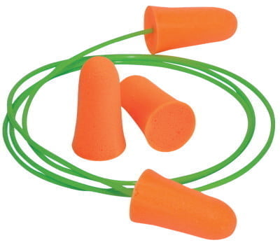 Mellows Foam Ear Plugs, Polyurethane, Bright Orange, Uncorded - 200 PAIRS