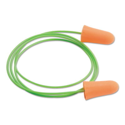 Mellows Foam Ear Plugs, Polyurethane, Bright Orange, Corded - 100 PAIRS