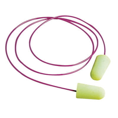 Pura-Fit Foam Earplugs, Foam, Bright Green, Corded - 100 PAIRS