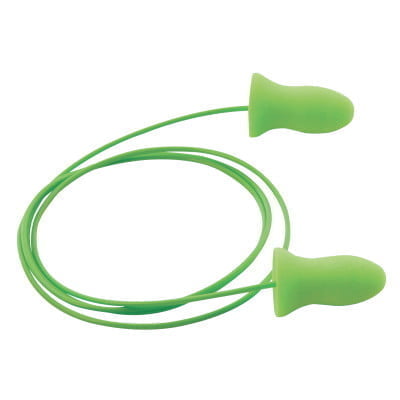 Meteors Earplugs, Foam, Green, Corded - 100 PAIRS