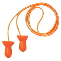 Quiet Reusable Earplugs, Foam, Orange, Corded, Poly Bag - 100 Pairs