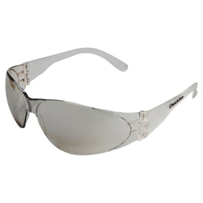 Checklite Safety Glasses, Clear Mirror Lens, Scratch-Resistant, Clear Frame