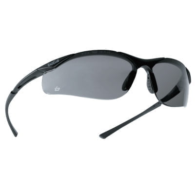 Contour Series Safety Glasses, Smoke Lens, Anti-Fog, Anti-Scratch, Black Frame