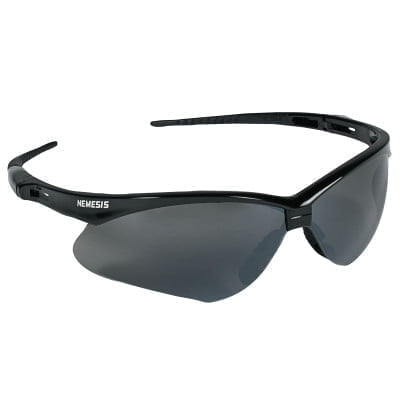 V30 Nemesis Safety Eyewear, Smoke Mirror Lens, Black Frame