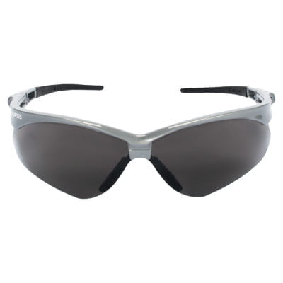 V30 Nemesis Safety Glasses, Smoke Lens, Polycarbonate, Anti-Fog, Silver Frame