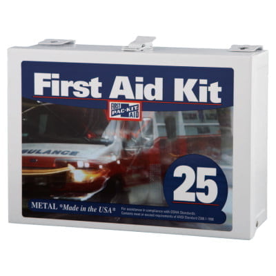 25 Person Industrial First Aid Kits, Steel (non-gasketed), Wall Mount