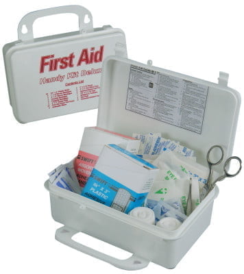 Handy Deluxe First Aid Kit, Treats First aid, Cuts, bruises, eye care and burns, Plastic